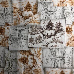 34" x 44" Nature Hunting Wilderness Flannel Fabric Craft or Quilt